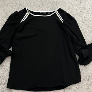 Black Women’s Blouse with Ruffle Sleeve